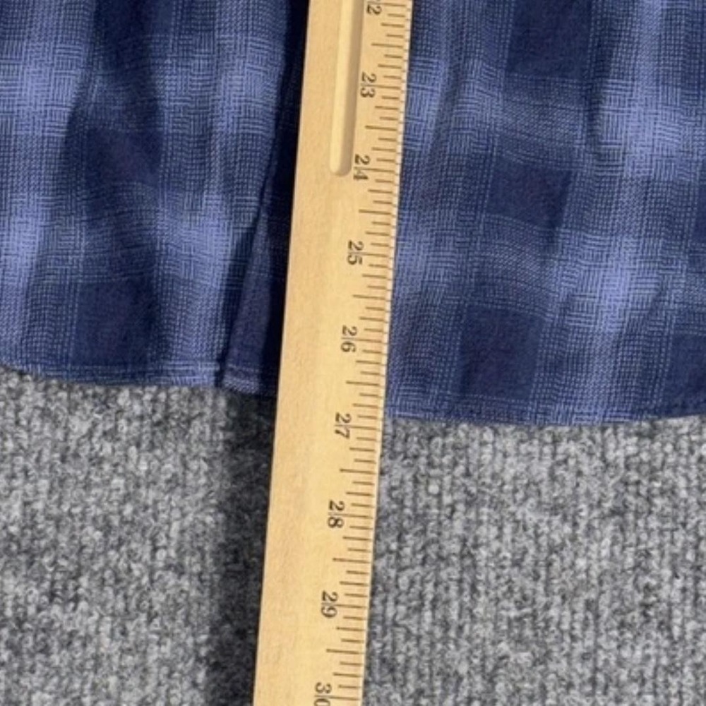 T.M. Lewin Shirt Mens Medium Blue Plaid Brushed Cotton Button Down Long Sleeve - Picture 11 of 16